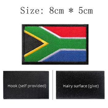 1pc África do Sul Do Mundo, a Bandeira Patch Bordado Gancho E Loop Tamanho 8cm*5cm