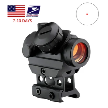 1x25 Compacto Red Dot Âmbito Red Dot Sight 2 MOA Reflexo de Vista Mini Rifle de Alcance com 1 polegada de Riser de Montagem
