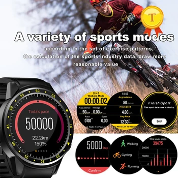 2018 best-seller Multi-Desportos GPS Smart watch apoio da Câmara de frequência Cardíaca de dormir monitor Sim Cartão do TF do smartwatch Para Android IOS