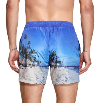 2023 Seobean Maiô Homem Curtos Calções de banho Forrada Homens de Natação do Tronco Rápido Seca Homens Praia de Board Shorts roupa de Banho sport Wear