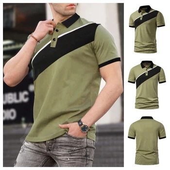 2023 Verão de Novo os Homens do Polo T-shirt Design de Alta Qualidade Contraste de T-shirts da Moda Casual Roupas masculinas Tops Tees
