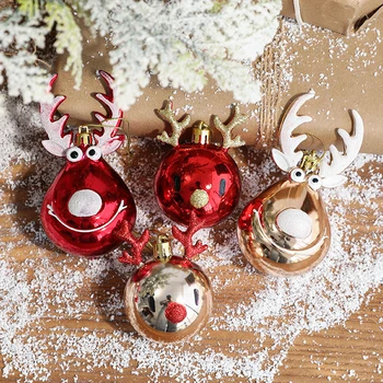 2PCs Elk Bolas de Natal Enfeites de Árvore de Natal Pendurando Bauble Pingente de Decorações de Natal para a Casa a Festa de Ano Novo Navidad 2022