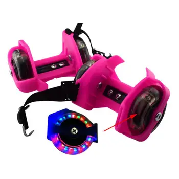 2Pcs Piscando Colorido Rolo Garoto Crianças ao ar livre Ajustável LED Piscando Roda de Sapatos de Salto de Skate Rolos, Simplesmente, Durável Patinação