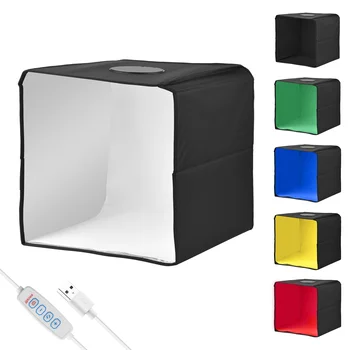 30 X 30cm Portátil Mini Fotografia Caixa de Luz Integrado Tenda de Luz com 6 Cenários Fonte de Alimentação USB para Fotografia de Produto