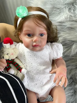 48CM Já Terminou Reborn Baby Doll Chloe Princesa Artesanal Enraizada Cabelo Brinquedo Figura Melhor Presente Para as Meninas