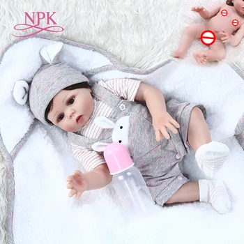 48CM de corpo inteiro macio de silicone realistas flexível bebe boneca reborn bebê fofinho, doce premie baby doll com cobertor