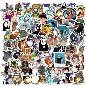 50/100Pcs Anime Adesivos Totoro a viagem de chihiro Princesa de Hayao Miyazaki Estética Estudante Papelaria Adesivo