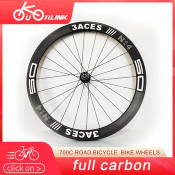 700C Estrada de bicicleta cheia de fibra de carbono clincher leve de bicicleta de rodas aros em carbono(sem raios não hubs ENVA Tpye)