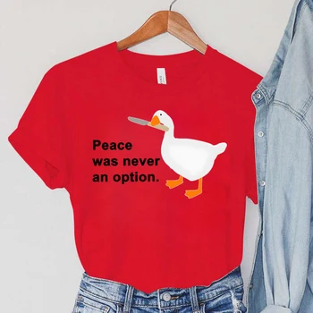 A Paz De Faca, Pato De Camiseta De Verão Casual Engraçado Tees Harajuku Y2k Tops Femme Coreano Roupas Da Moda Gráfico T-Shirts Camisetas Mujer
