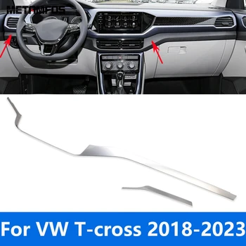 A Volkswagen cruz-T Tcross 2018-2022 2023 Console Central Painel de controle Tampa da fita Guarnição Adesivo de Acessórios, Estilo Carro