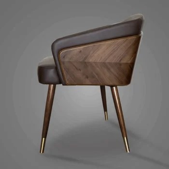 A alta Qualidade Cadeira de Jantar Moderna e Minimalista de Luxo em Madeira ArmchairLounge Cadeiras de Assento Confortável Mobiliário de Cozinha HY50DC