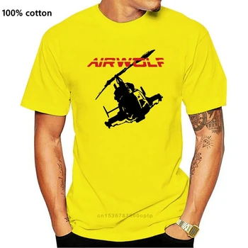 Airwolf T-Shirt Helicóptero Retro Clássico 80'S Show de Tv Mens Piloto Moda Tee Topo