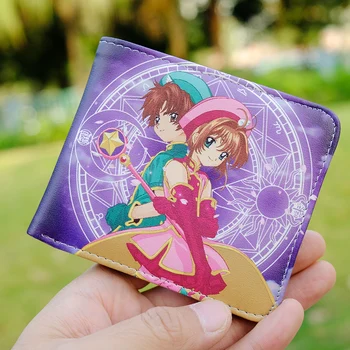 Anime Card Captor Sakura Moeda PU Couro Bolsa Carteira para Saco de Camada Fresco Quente