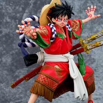 Anime One Piece Kabuki Chapéu De Palha Pirata Luffy Quimono E País De Sauron Artesanais Figura De Ação Do Modelo De Brinquedo Para Crianças Coleção