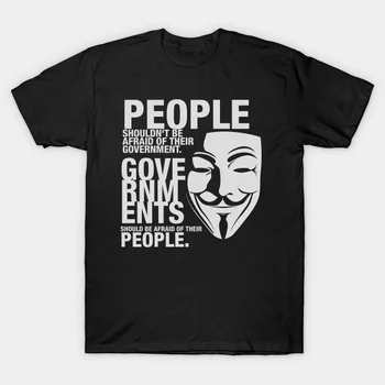 Anônimo Inscrição Camisa Máscara de Guy Fawkes T-Shirt 100% Algodão, O Decote Manga Curta Ocasionais de Mens T-shirt Tamanho S-3XL