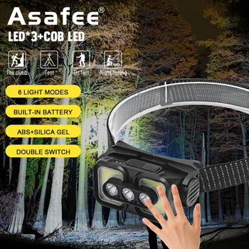 Asafee Forte COB LED Lâmpada de Cabeça Portátil Multifuncional-TIPO C Capacidade de Carga de Exibição de Cabeça Ajustável de Luz