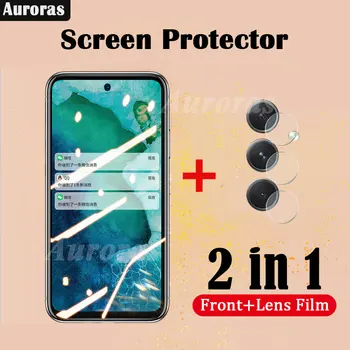 Auroras Para Samsung Galaxy A14 5G 4G, Tela de Proteção de Filme de Vidro Temperado 2 em 1 Filme Protetor Para Samsung M14 Lente Filme