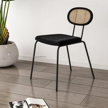 Cadeiras De Jantar Europeia Designer Criativo De Vime Para Café De Lazer Cadeira Simples Em Ferro Forjado, Móveis De Cozinha Encosto Da Cadeira De Jantar