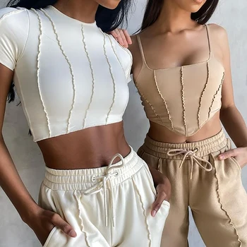 Camisole mulheres Colete, Linhas Simples, Sexy Baixo corte do Umbigo Design Fresco Roupas de Verão