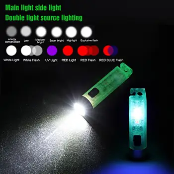 Chave de Luz Recarregável USB Magnético Absorção de Longo Tempo de Espera Alto Brilho Keychain da Tocha Lâmpada de Lanterna de Bolso