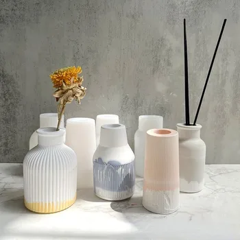 Cimento Vaso Molde de Silicone DIY Criativo Gesso Vaso Ornamentos Moldes Epóxi Gesso Concreto vaso de Flores de Molde, Decoração, Jardinagem