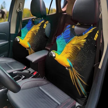 Colorido Pássaro Animal Universal Frente Colete Tampa de Assento 2Pcs antiderrapante, Fácil de Instalar Colete de Cobertura de Acessórios do Carro Ajuste Caminhões
