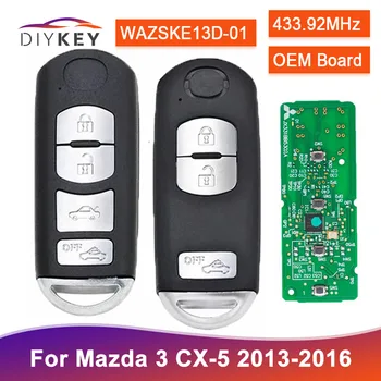 DIYKEY WAZSKE13D-01 OEM Placa de 433.92 MHz Para o Mazda 3 CX-5 2013-2016 Mitsubishi Sistema Proximidade Remoto Smart Key Fob ID49 CHIP