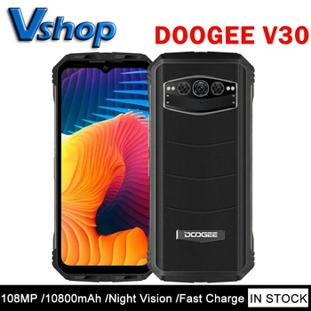 DOOGEE V30 5G de Visão Noturna 108MP Câmera Robusta Telefone 8GB+256GB 10800mAh Bateria 6.58 polegadas Android12 Dimensity 900 NFC Smartphon