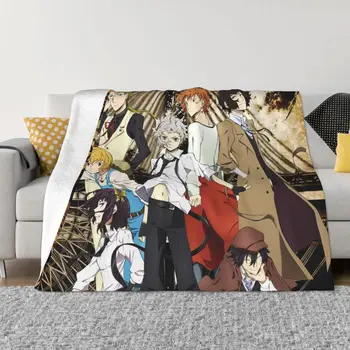 Dazai Osamu Nakahara Chuuya Edogawa Cobertor de Lã Bungou Cães Vadios Anime Incrível Jogar Manta para Sofá-Cama Sala de Colcha