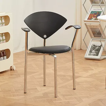 Designer Braço Cadeiras De Jantar Modernas Nórdicos Suporte De Cotovelo Ultraleve Cadeiras Preto Único Silla Plegable Decoração De Interiores