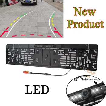 Dinâmico LED Trajetória Faixas de visão Noturna UE matrícula do Carro do Quadro da Câmera com Visualização Traseira de Estacionamento de Cópia de segurança do CCD da Câmera