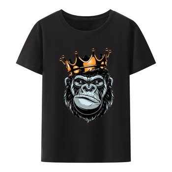 Engraçado Anime Gorila King Alfa Impresso T-Shirts Summe de desenhos animados Manga Curta-O-pescoço Tees Casual Bonito Ape Impressão Tops