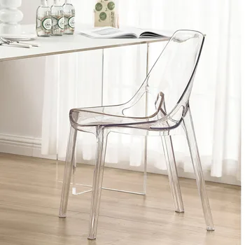 Estilo Nórdico Transparente Cadeira De Jantar Moderna E Simples, Acrílico Cadeira De Plástico De Volta Cristal Espírito Cadeira Negociação De Lazer Cadeira