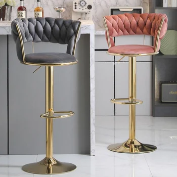 Estofos Em Metal Nórdico Cadeiras De Luxo Exterior Minimalista, Confortável E Moderno Bar Fezes Vintage Designer De Cadeiras Para Pequenos Espaços Móveis Para Casa
