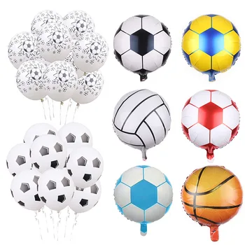 Folha de alumínio de Futebol de Látex Balão de Futebol Balão de Decoração DIY para o Futebol de Festa de Aniversário de Esportes Série de Decorações do Partido