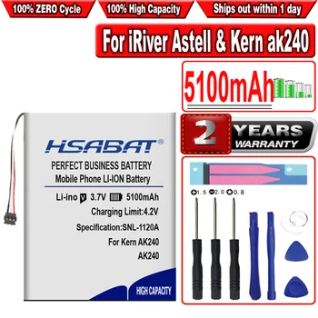 HSABAT 5100mAh Bateria para iRiver Astell & Kern AK240 Jogador 3-plugue do fio