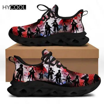 HYCOOL Anime Ataque Titan Impressão 3D Sapatos de Desporto Para Homens correr ao ar livre Jogging Tênis Anti-Derrapante Malha de Ar de Ténis Masculino