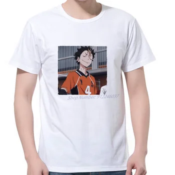 Haikyuu Anime t-shirt para homens de manga curta t-shirts Gráfico Yu Nishinoya gráfico t-shirts oversize t-shirts Homens roupas de Verão