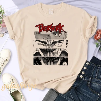 Harajuku Berserk Coragem Olhos de Impressão Engraçado Camiseta de Anime Japonês Gráfico Fresco Suméria T-shirt Manga Streetwear Tshirt Hip Hop Tees