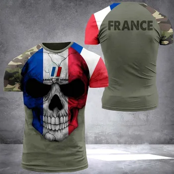 Homens Casual T-shirt 2023 Verão EXÉRCITO-VETERANO T-shirt dos Homens Soldado Campo Superior 3D Print T-shirt Veteranos Commando Solta Camo Topo