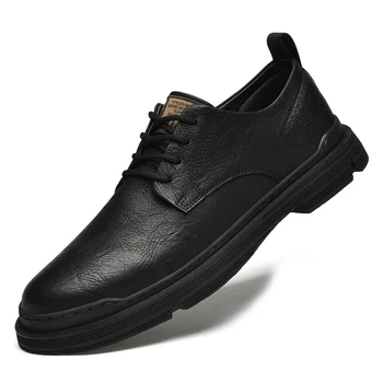 Homens Sapatos Oxford, Sapatos Casuais Homens Mocassins de Couro Ferramentas Exterior Sapatos de Moda Britânico Homem Sapatos de Todos-Jogo do Office Calçado