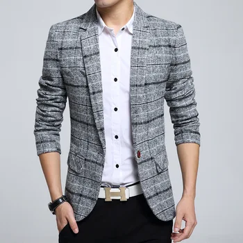 Homens casual do paletó coreano versão slim Dropshipping venda quente top coat de negócios mangas compridas botão de algodão blazers