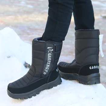 Homens inverno botas de 2021 engrossar pelúcia sapatos de inverno antiderrapante impermeável, botas de neve de camuflagem homens botas de -40 graus