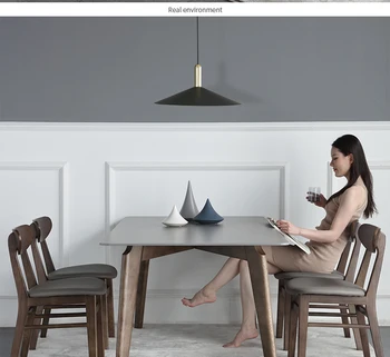 Italiano importado pedra ardósia tabela Nordic light extravagante sólida mesa de madeira simples e moderno, mesa e cadeira combinação