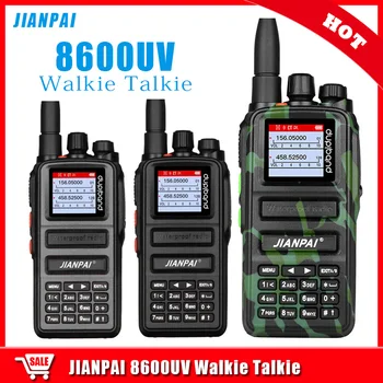 JIANPAI 8600UV Walkie-Talkie de Banda Dupla IP68 Impermeável Portátil Dois Rádios de comunicação de Alta Potência 6800mAh Automática de frequência