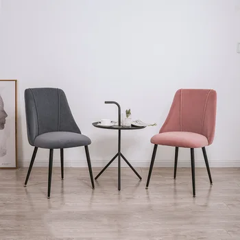 Jantar moderna cadeira estofada cadeira acentuando a sala de estar simples do lado do projeto da cadeira sem ombro de metal da cadeira