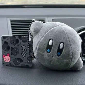 Kawaii Cartoon Cinza Kirby Pelúcia Boneca Pingente Criativo, Bonito Kirby Transformar Em Carvão Macia Pelúcia Chaveiro Saco De Acessórios De Presente