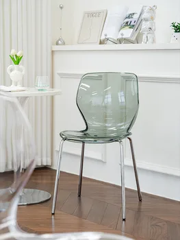 Luxo Cristal Transparente Cadeira de Jantar Nórdicos Casa, Móveis de Sala de estar, mesa de Jantar Encosto de Fezes Quarto Maquiagem Cadeiras