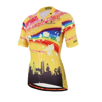 MILOTO 2020 Mulheres Ciclismo Jersey Novo Tecido de camisa de Manga Curta de Bicicleta de Montanha de Roupas Maillot Ropa Ciclismo Bicicleta de Corrida de desgaste