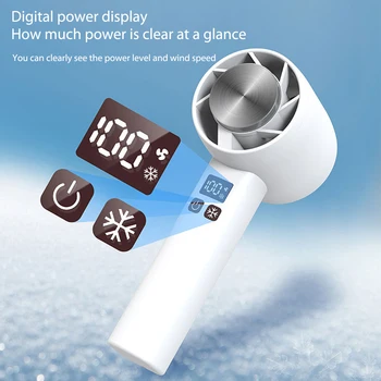 Mini Vento Forte Portátil Ventilador Recarregável USB 3 Velocidade de Trabalho de Fã Display Digital de Ar mais frio 1800mAh Exterior de Viagem de Mão Fãs